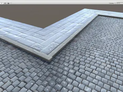 Modular Street Tile Pack Low-poly 3D model
