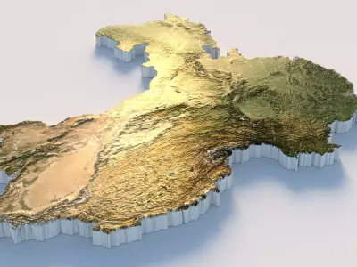 China Country Terrain 3D model