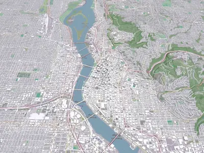 Cityscape Portland USA 3D model