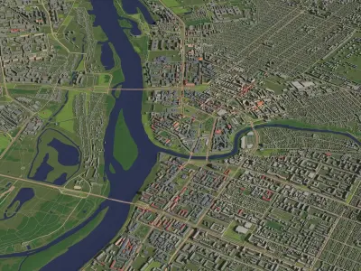 Omsk Russia - city and urban 3D model