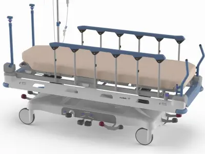  Emergency Stretcher Trolley with Infusion Stand 