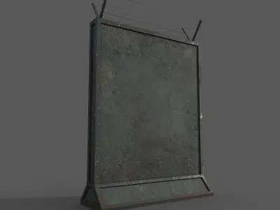 Concrete Wall Barricade Barrier 3D model get