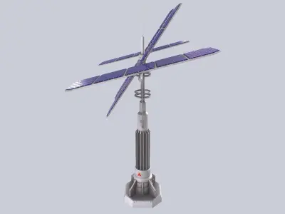 Scifi solar panel Low-poly 3D model