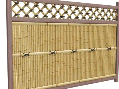 Bamboo fence 3D model