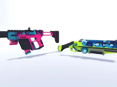 CB Sci-Fi Gun Pack Complete Low-poly 3D model