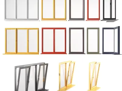 Aluminum windows 3D model