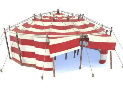 Circus Tent PBR Low-poly 3D model