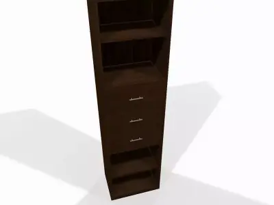 Narrow wooden shelf 3D model