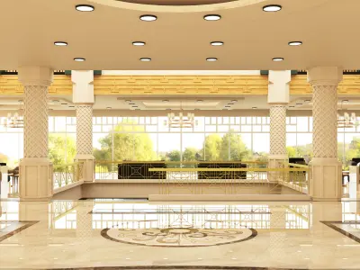 arabic hotel lobby 3D model