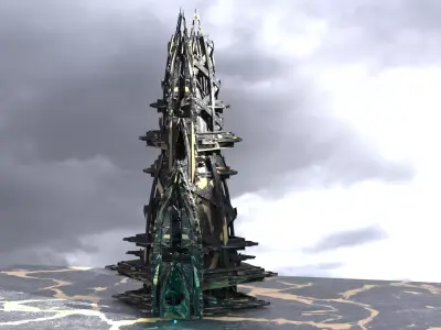 Planet side corporation Golden Tower 3D model