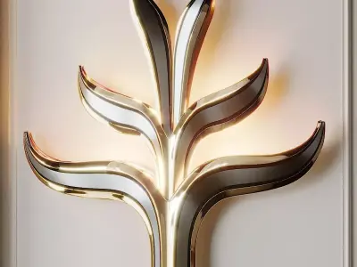 Set of Two Huge Brass by Richard Faure 3D model