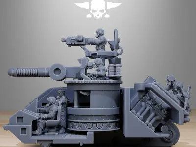 GrimGuard Battle Tank 2 with interior 3D print model