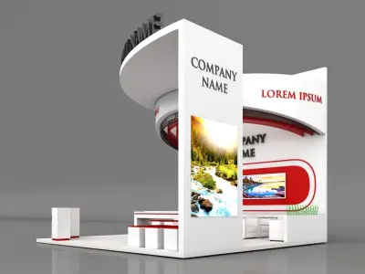 Booth Exhibition Stand Stall 6X6m Height 500 cm 3 Side Open 3D model buy