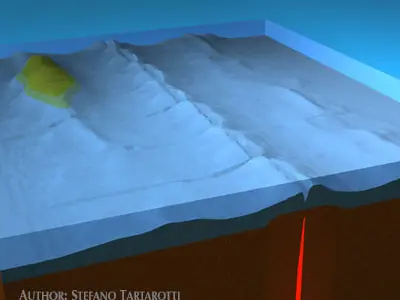 Ocean crust section 3D model