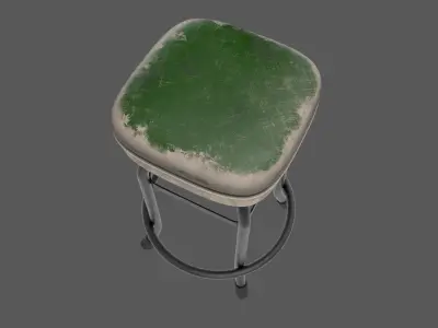 Vintage Bar Stool Game Ready Low-poly 3D model