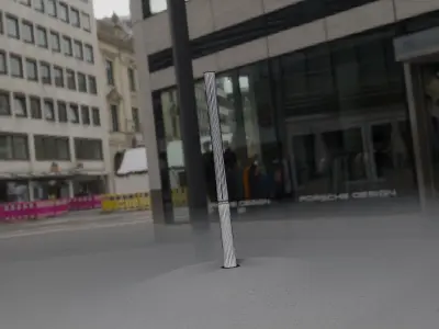 Low-Poly Moss Green Light Column 28 - Street Light Set-9 Low-poly 3D model