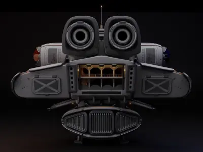 Lowpoly Sci-fi Spaceship Low-poly 3D model