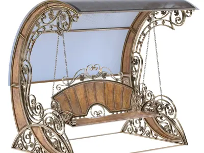 Stainless Steel Garden Swing 3D model