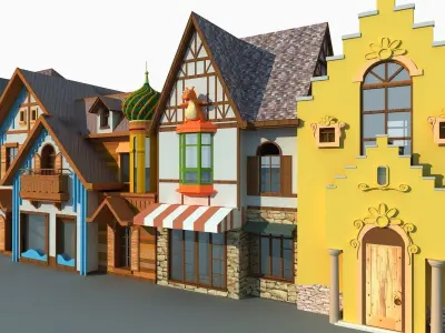 Cartoon Street 1 3D model