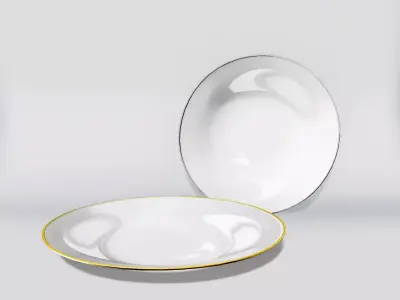 Dining Plate Low-poly 3D model