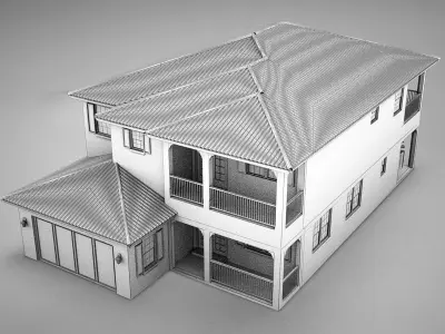  High def big Latin Hacienda Modern 2  3D model