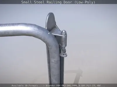 Small Steel Railing Door Low-Poly Version  Low-poly 3D model