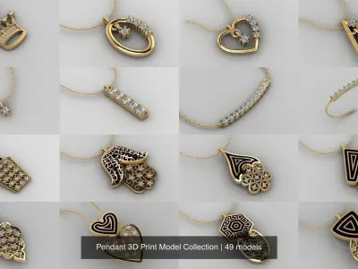 Pendant 3D Print Model Collection with moon and stars 3D Model Pack