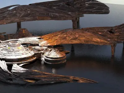 Ocean alien base rig 2  3D model