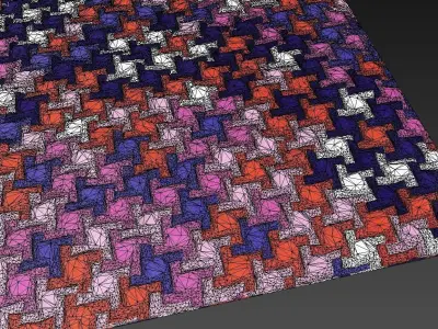 Carpet colorful square 3D model