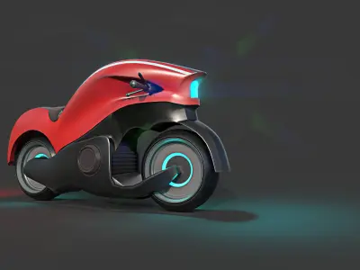 Sci-fi Bike Game Ready 1 3D model