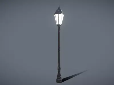 Square Light Pole - Poste de Luz de Praca Low-poly 3D model