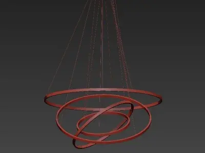 Full Orbit 39 12 Wide Satin Bronze 4 Light LED Pendant 3D model