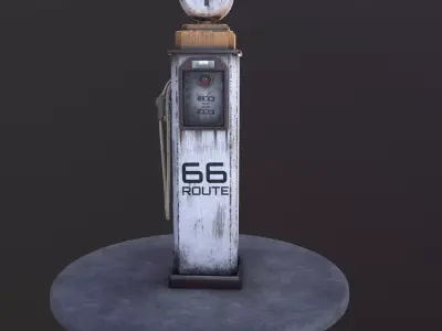 Low Poly Old Gas Pump Low-poly 3D model