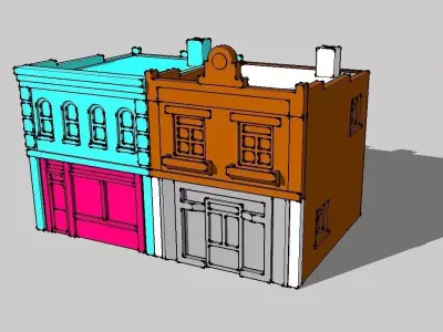Shop Store Building 2pcs by Outland Models 3D Printable 3D print model buy
