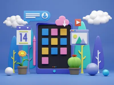 Tablet Fun Activity Illustration Low-poly 3D model