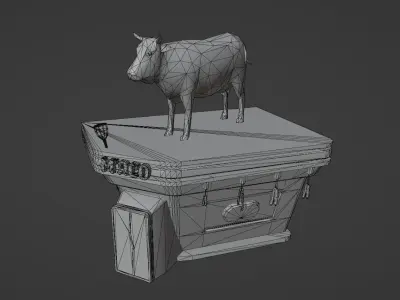 MarketPlace Meat Low-Poly Game Ready PBR Low-poly 3D model