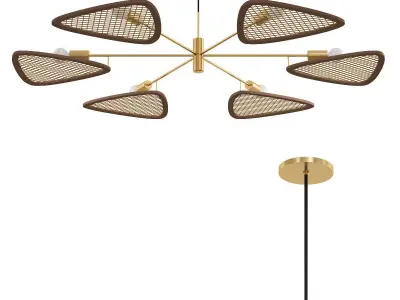 PAPILLION person pendant light in brass 3D model