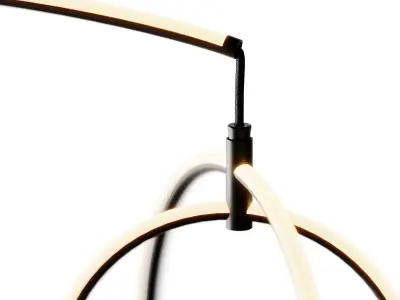 Lite Source Monita Matte Black LED Modern Orb Arc Floor Lamp 3D model