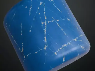 Heavily Scratched Blue Painted Metal PBR Seamless Texture