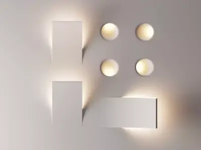 Minimalist Geometric Wall Light Set 3D model