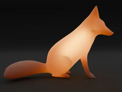 Indirect lighting of raccoon dog and fox 3D model
