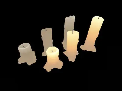 Candles Pack Low-poly 3D model
