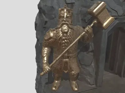 Dwarf entrance Low-poly 3D model