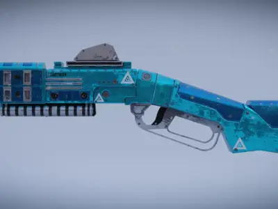 Peacekeeper futuristic gun Low-poly 3D model