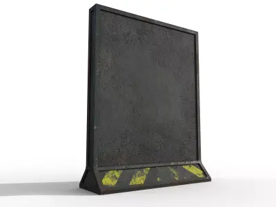 Concrete Wall Barricade Barrier 3D model