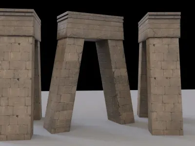 Ancient Gate pharoh 3d model Low-poly 3D model