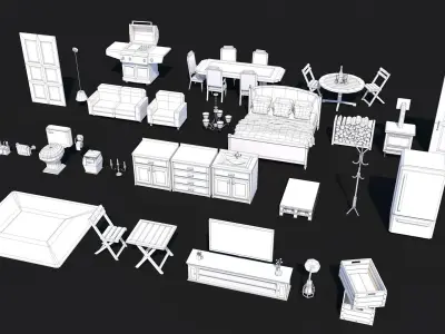 A Frame Log Cabin - Game Ready Low Poly  Low-poly 3D model