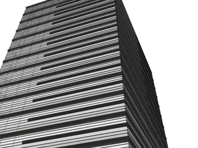 minimalist  modern building facade sketchup model 3D model