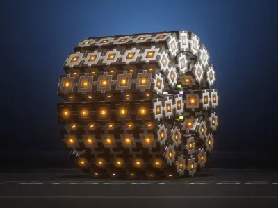 CyberCube Flock Low-poly 3D model