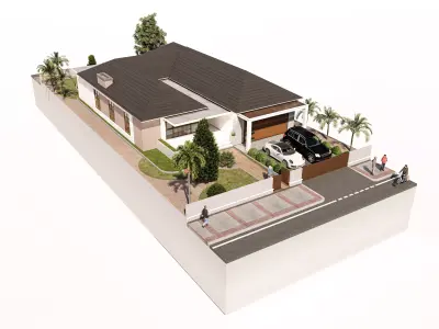 3D Modeling Architecture Modern Residence 3D model